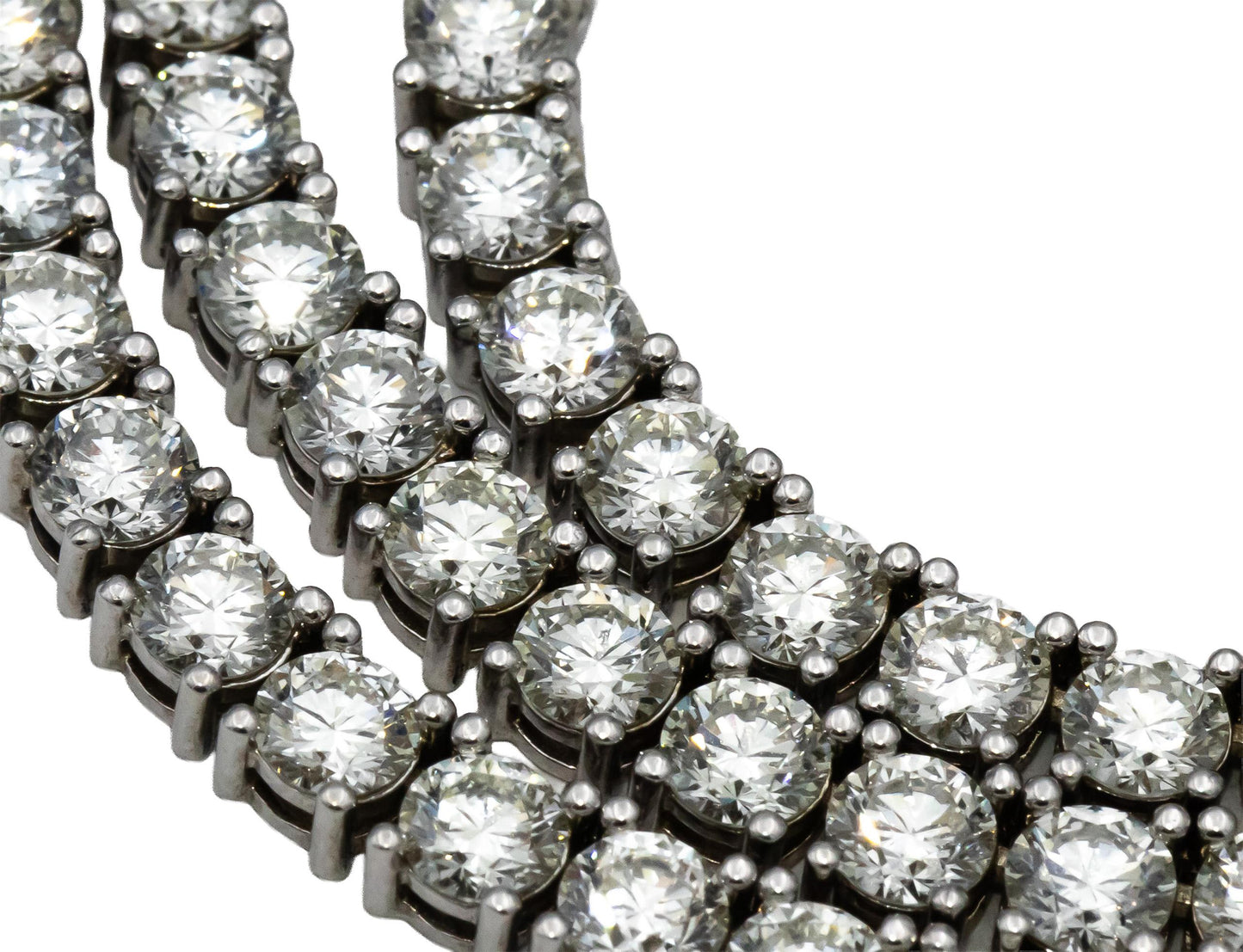 14k White Gold VS Round Diamond Tennis Necklace 25.03CT