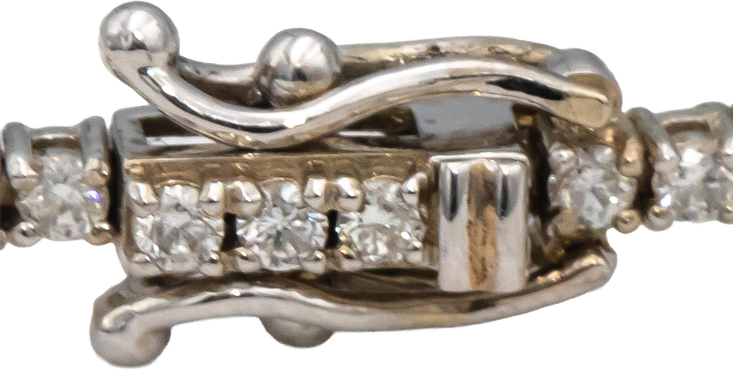14k White Gold Round Diamond Tennis Bracelet 1.90CT