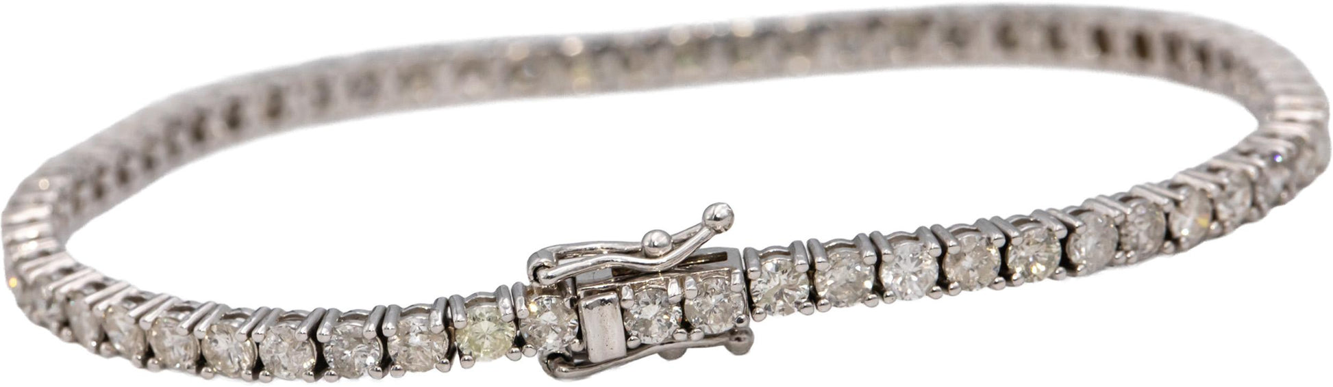 14k White Gold Round Diamond Tennis Bracelet 5.49CT