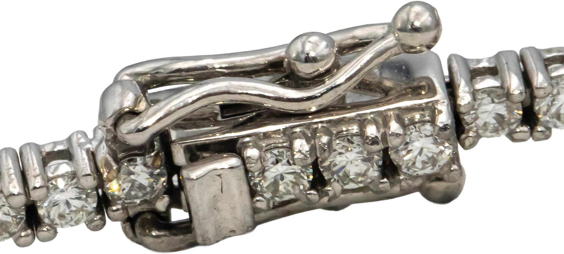 14k White Gold Round Diamond Tennis Bracelet 2.09CT