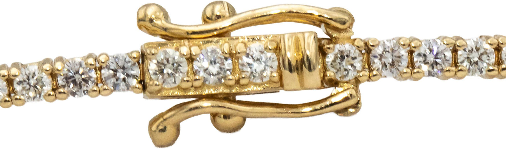 14k Yellow Gold VS Round Diamond Tennis Bracelet 2.25CT