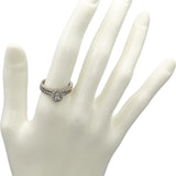 10k White Gold Round Lab Grown Diamond Bridal Engagement Ring Set 0.75CT