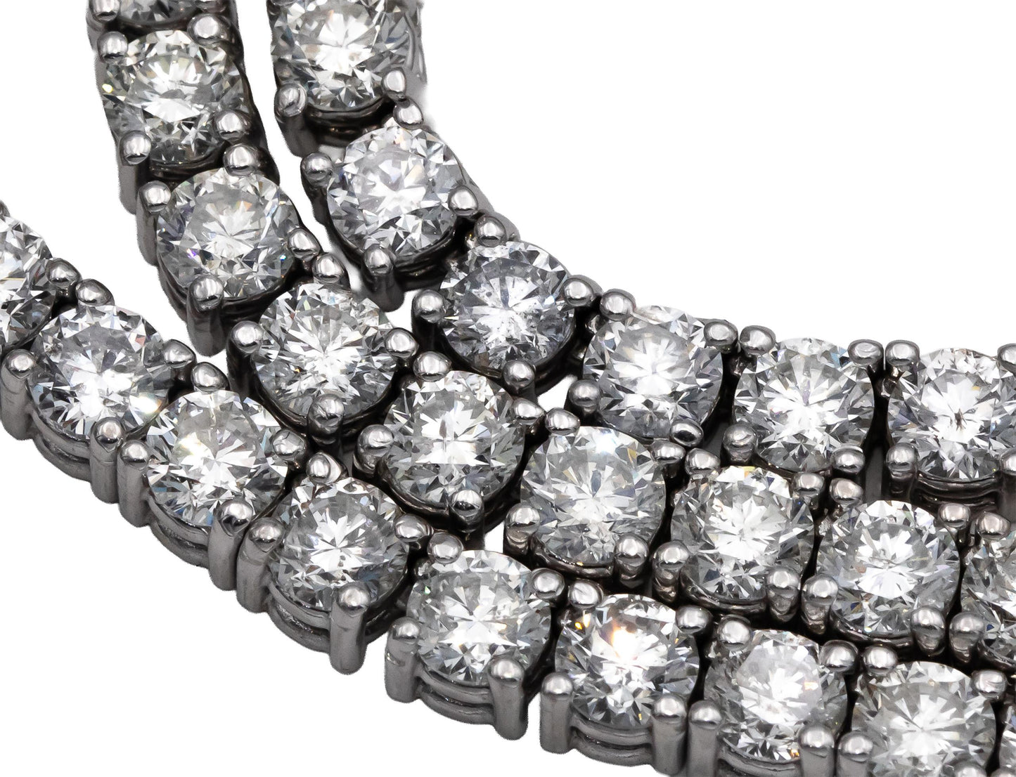 14k White Gold Round Diamond Tennis Necklace 52.95CT