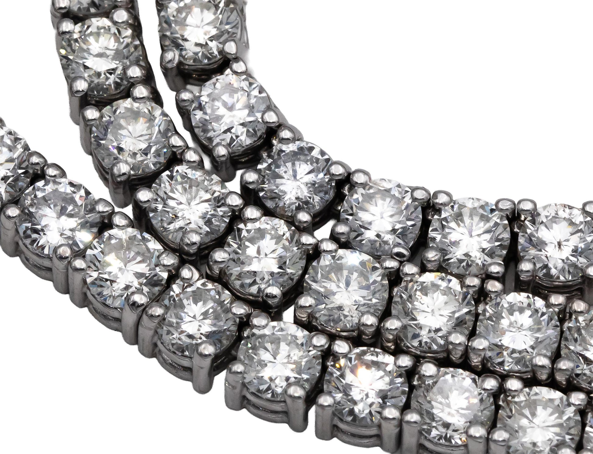14k White Gold Round Diamond Tennis Necklace 52.95CT