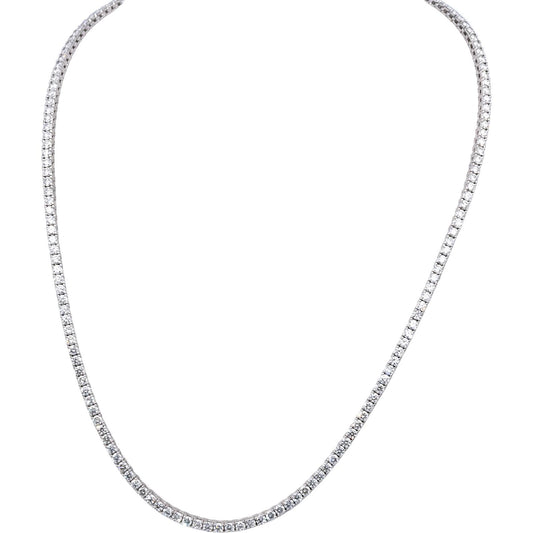 14k White Gold VS Round Diamond Tennis Necklace 11.48CT
