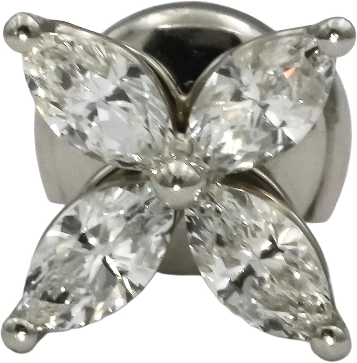 TIFFANY & CO. Victoria Marquise Diamond Platinum Large Size Stud Earrings 1.62CT