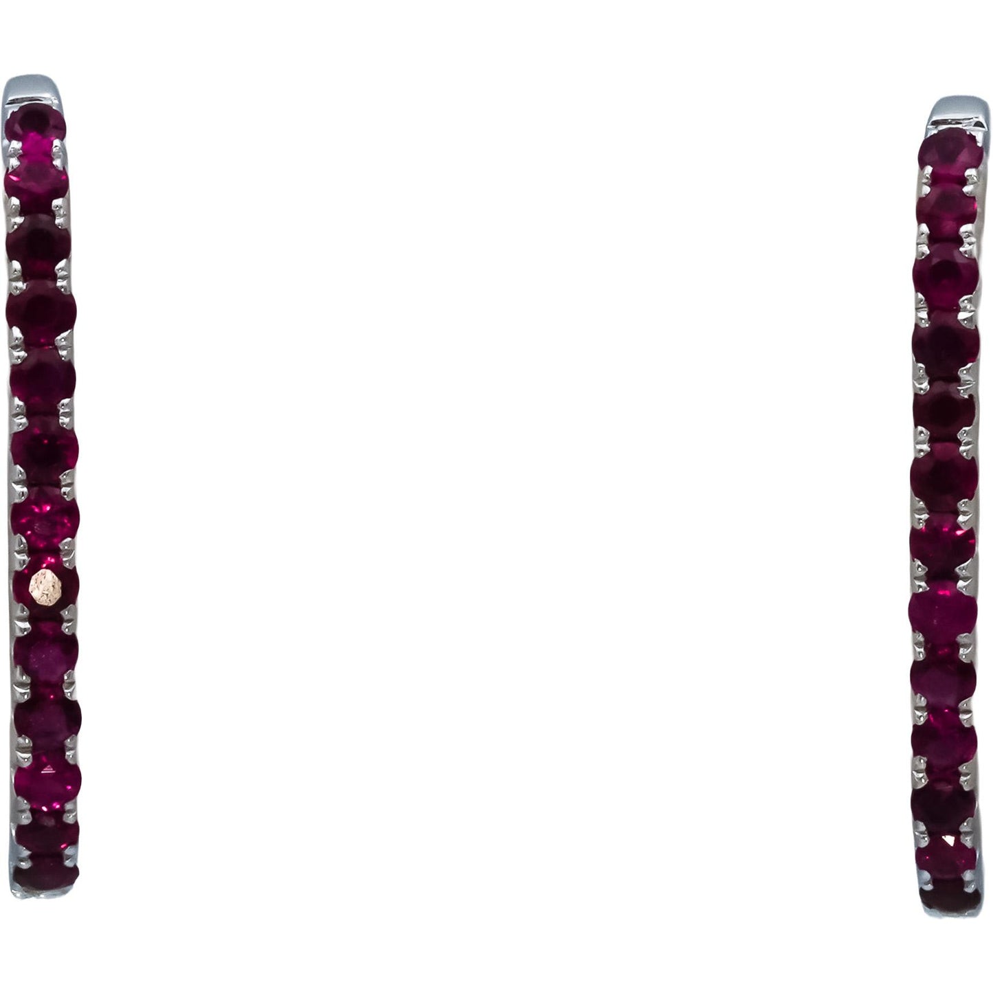 18k White Gold Round Ruby Stud Earrings 0.60CT