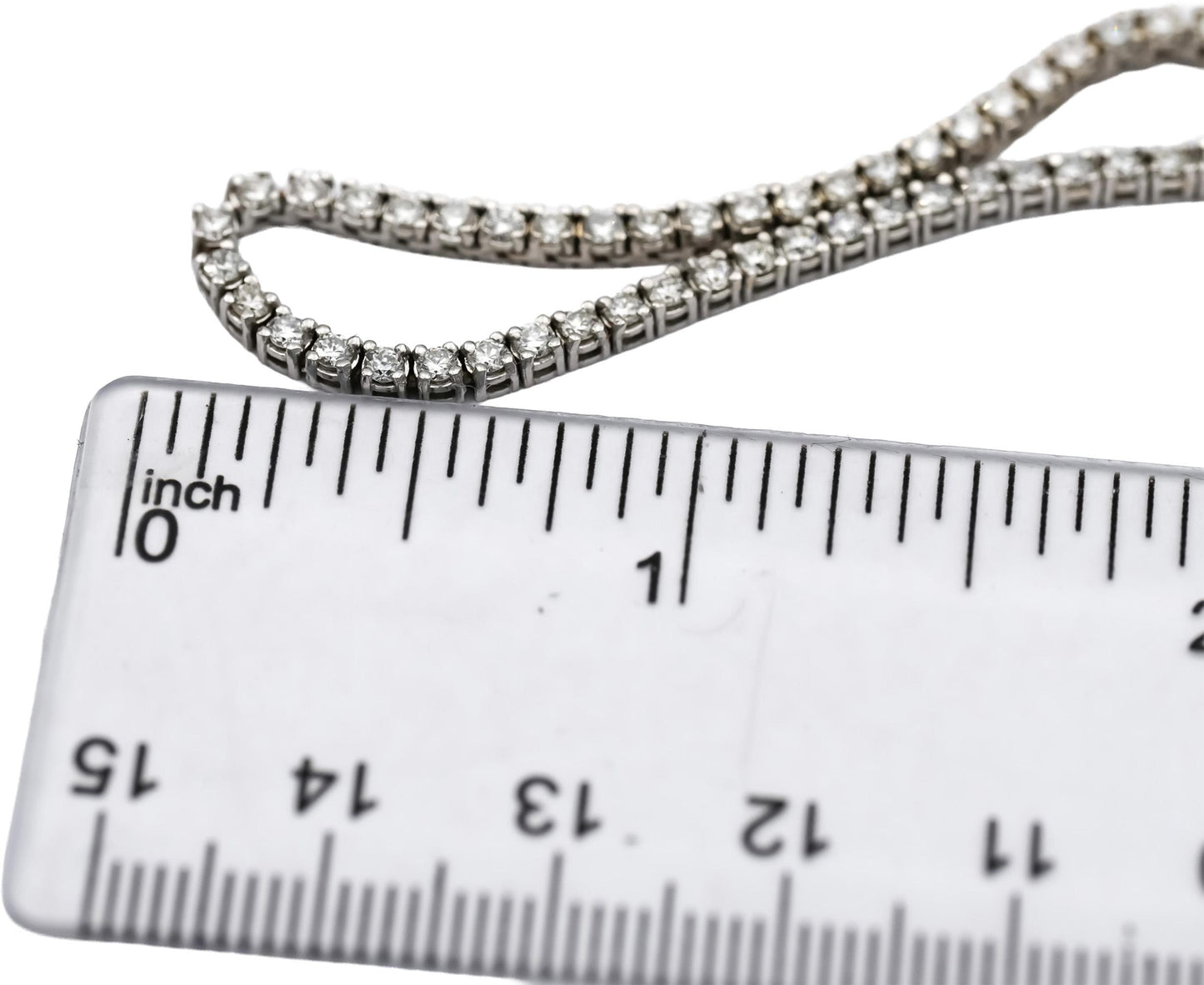 14k White Gold Round Diamond Tennis Necklace 4.53CT