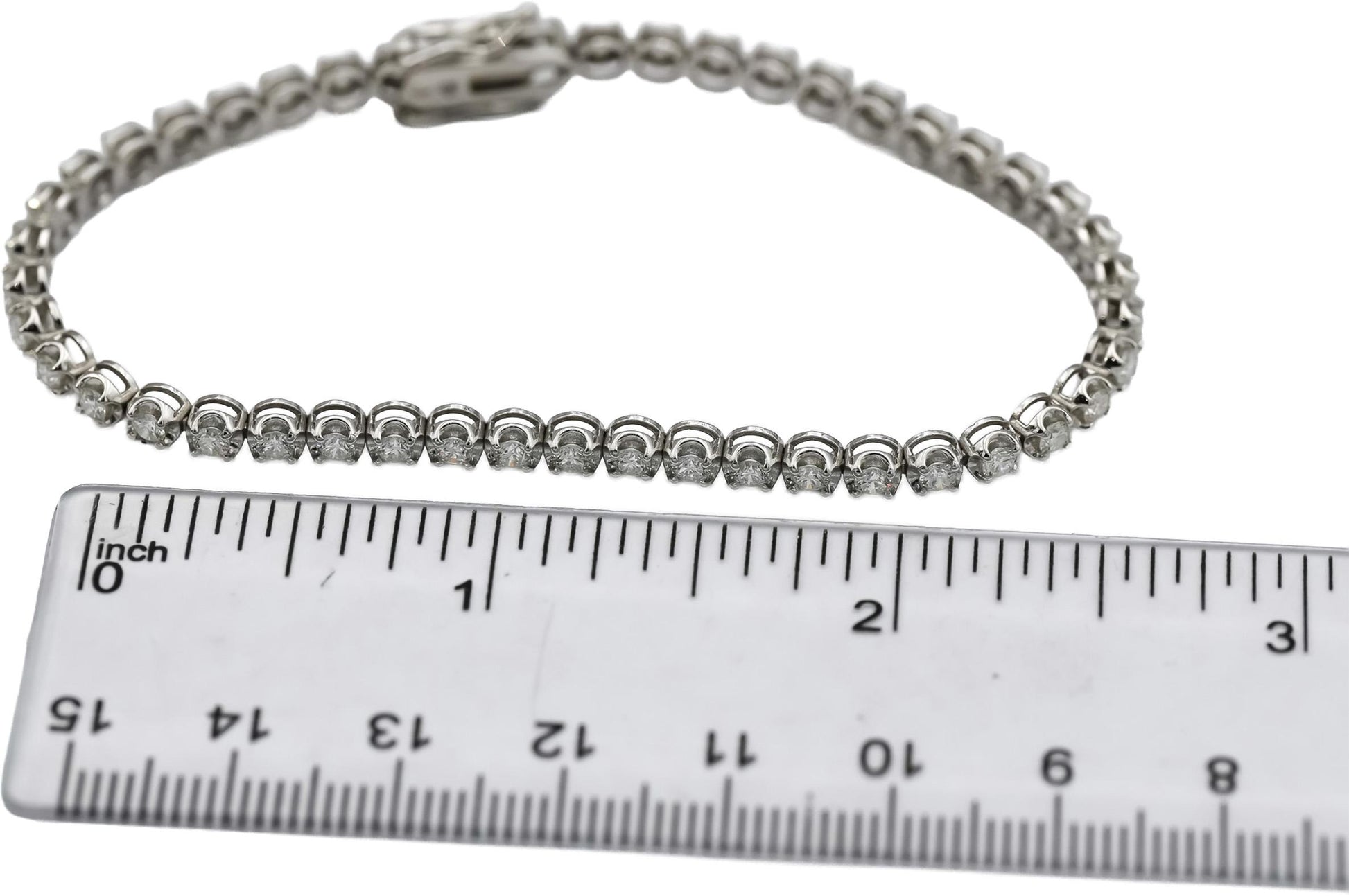14k White Gold Round Diamond Tennis Bracelet 2.63CT