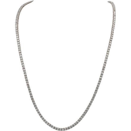 18k White Gold VS Round Diamond Tennis Necklace 14.94CT