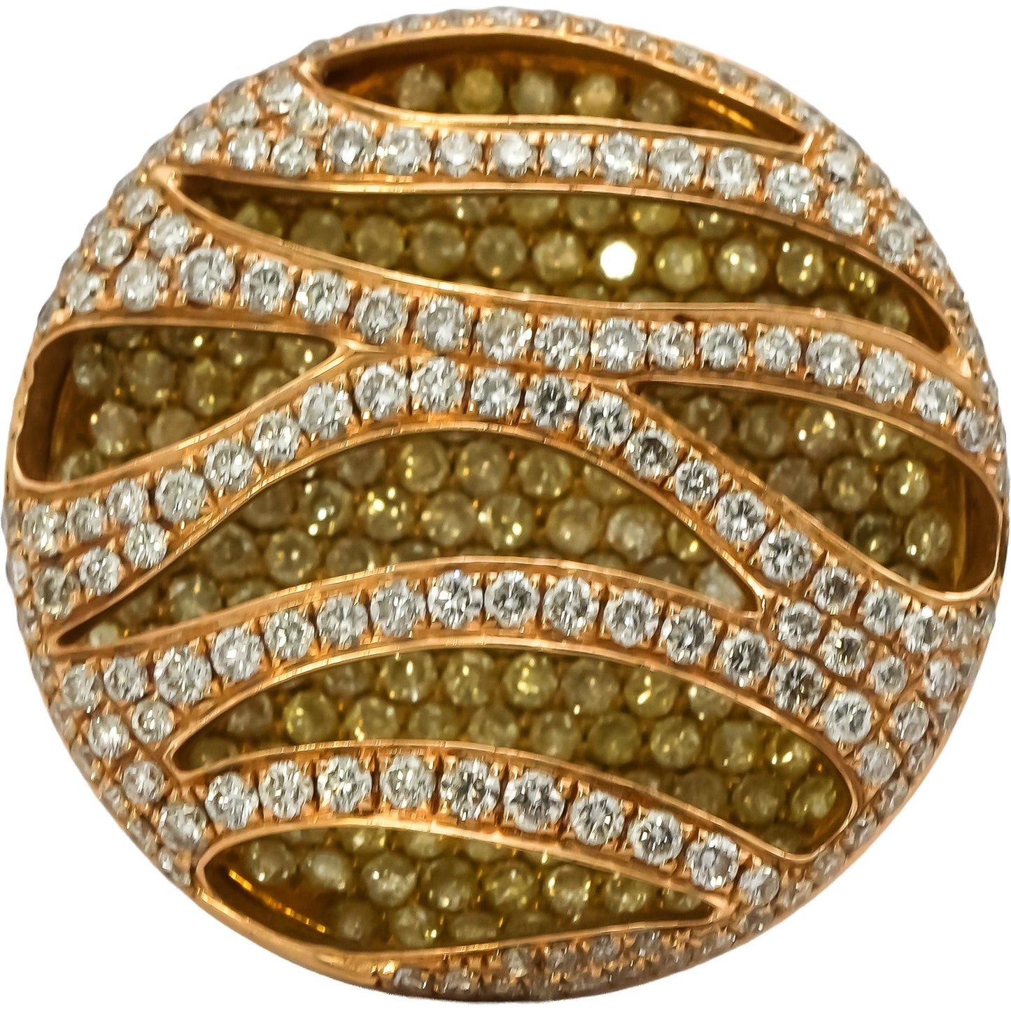 18k Rose Gold Round Diamond Pave Set Cocktail Ring 1.50CT Size 6.25