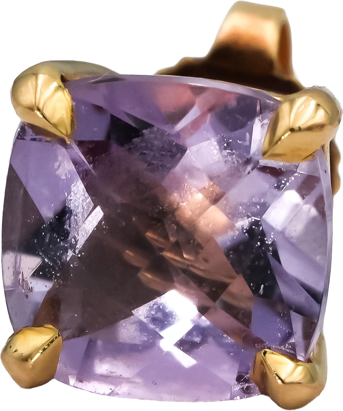 TIFFANY & CO. 18k Rose Gold Cushion Cut Amethyst Stud Earrings