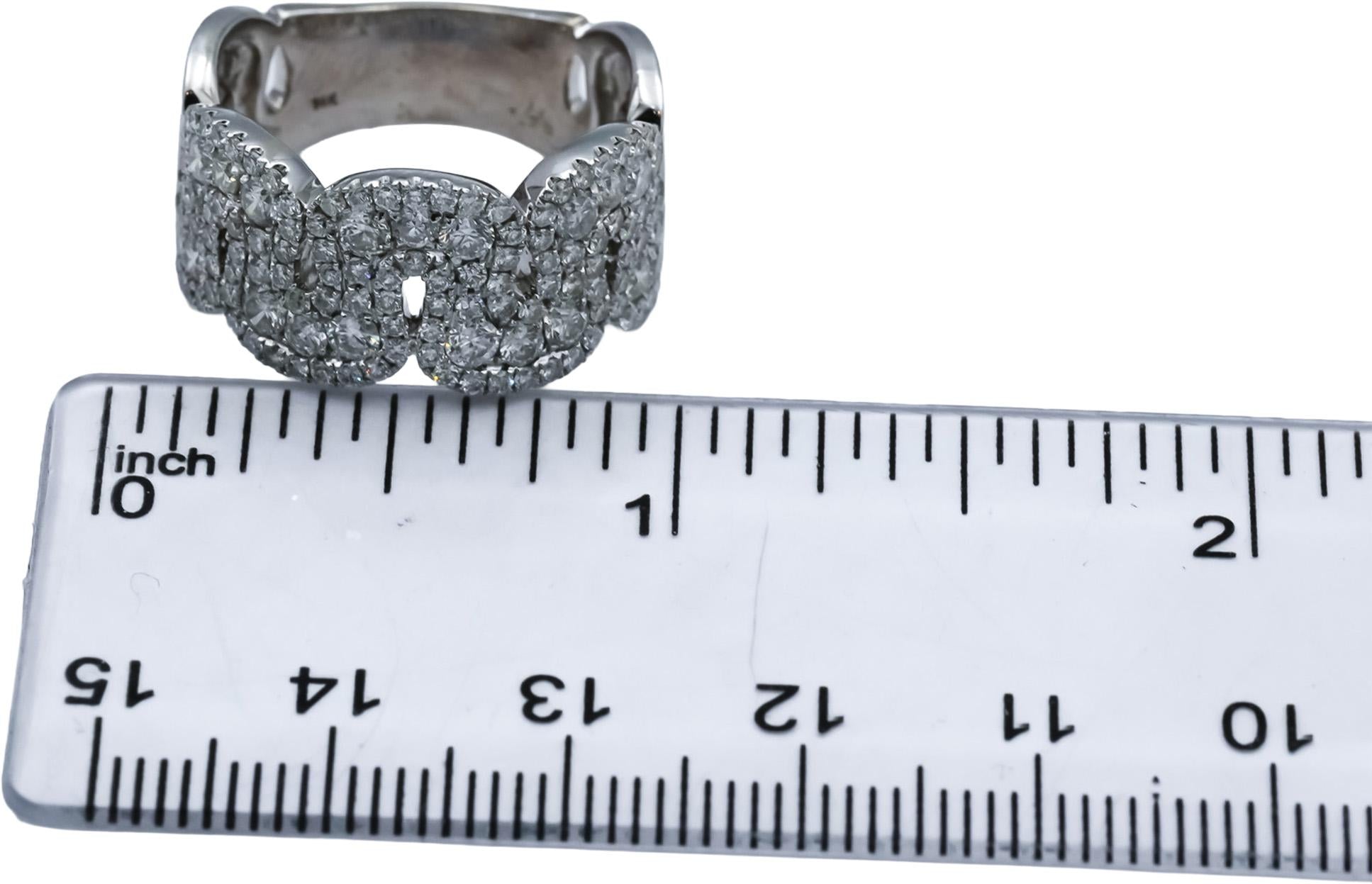 14k White Gold VS Round Diamond Cluster Band Ring 1.26CT Size 7.75
