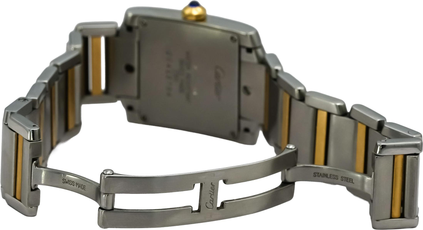 CARTIER Stainless Steel & 18k Gold Tank Françoise Small Model Quartz Watch 2384