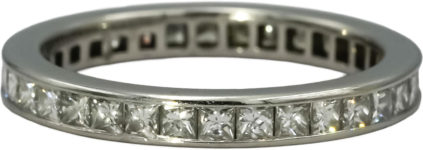 TIFFANY & CO. Platinum VS Diamond 2.6mm Eternity Band Ring .58CT Size 5