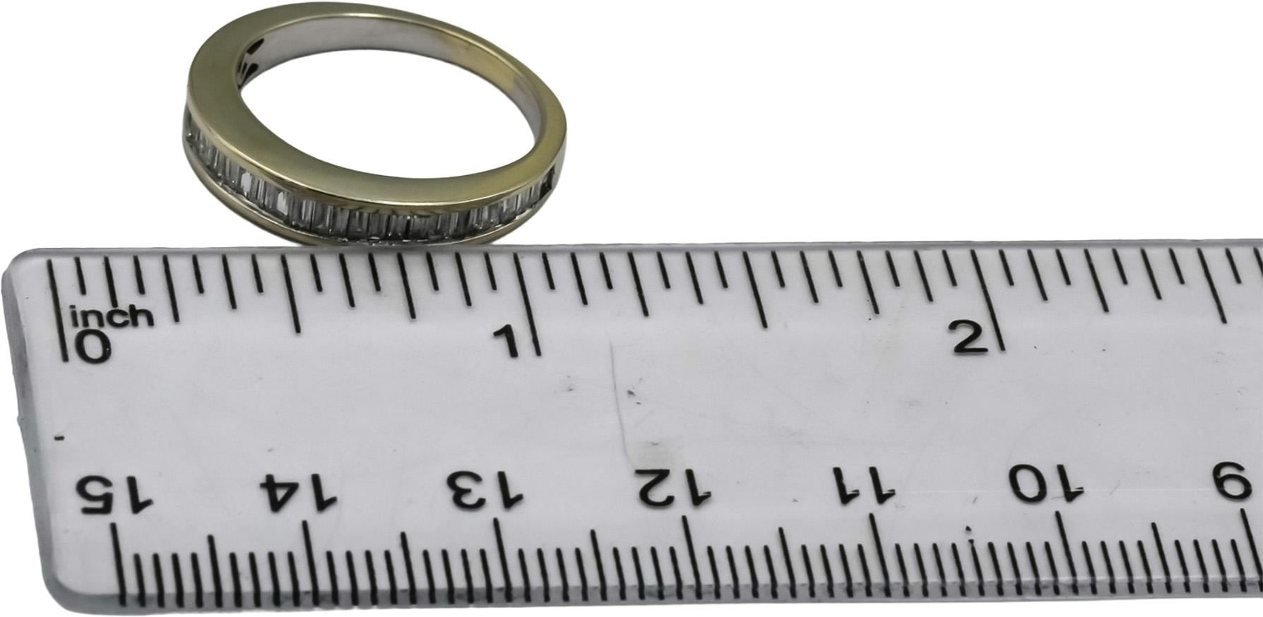 14k White Gold Baguette Cut Channel Set Diamond Band Ring 0.50CT Size 6