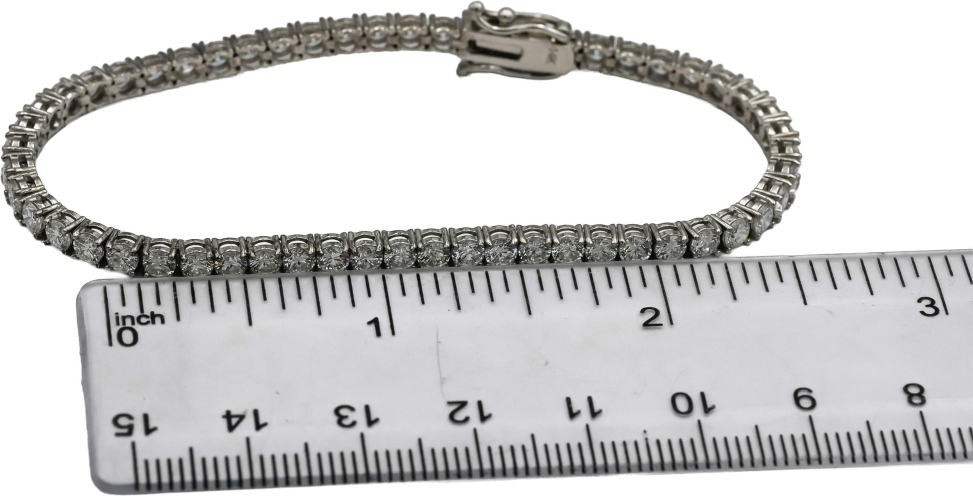 14k White Gold VS Round Lab-Grown Diamond Tennis Bracelet 5.83CT