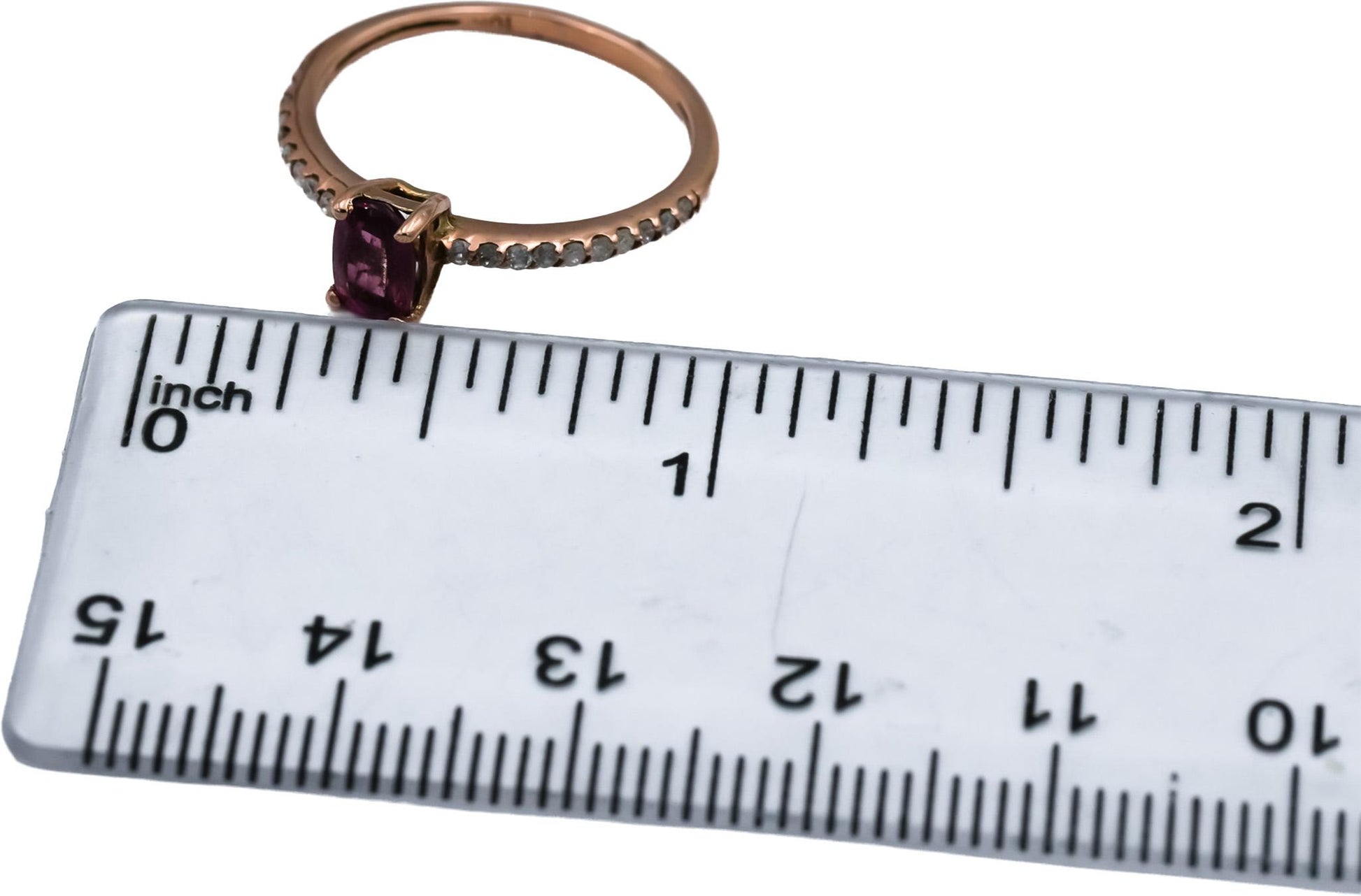 10k Rose Gold Diamond and Pink Sapphire Ring 0.50CT Size 6.75