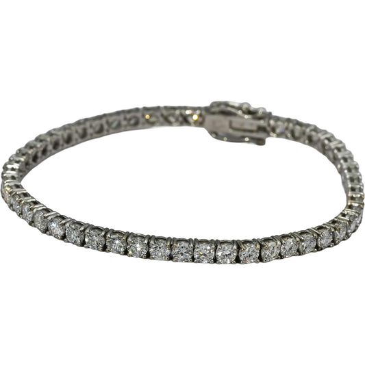 14k White Gold VS Round Lab-Grown Diamond Tennis Bracelet 7.30CT