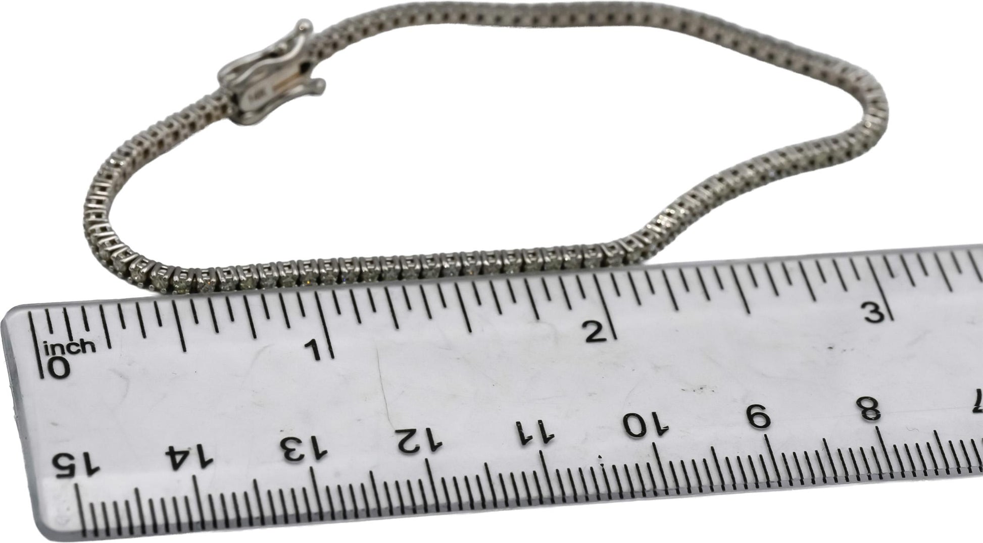 14k White Gold VS Round Diamond Tennis Bracelet 1.58CT
