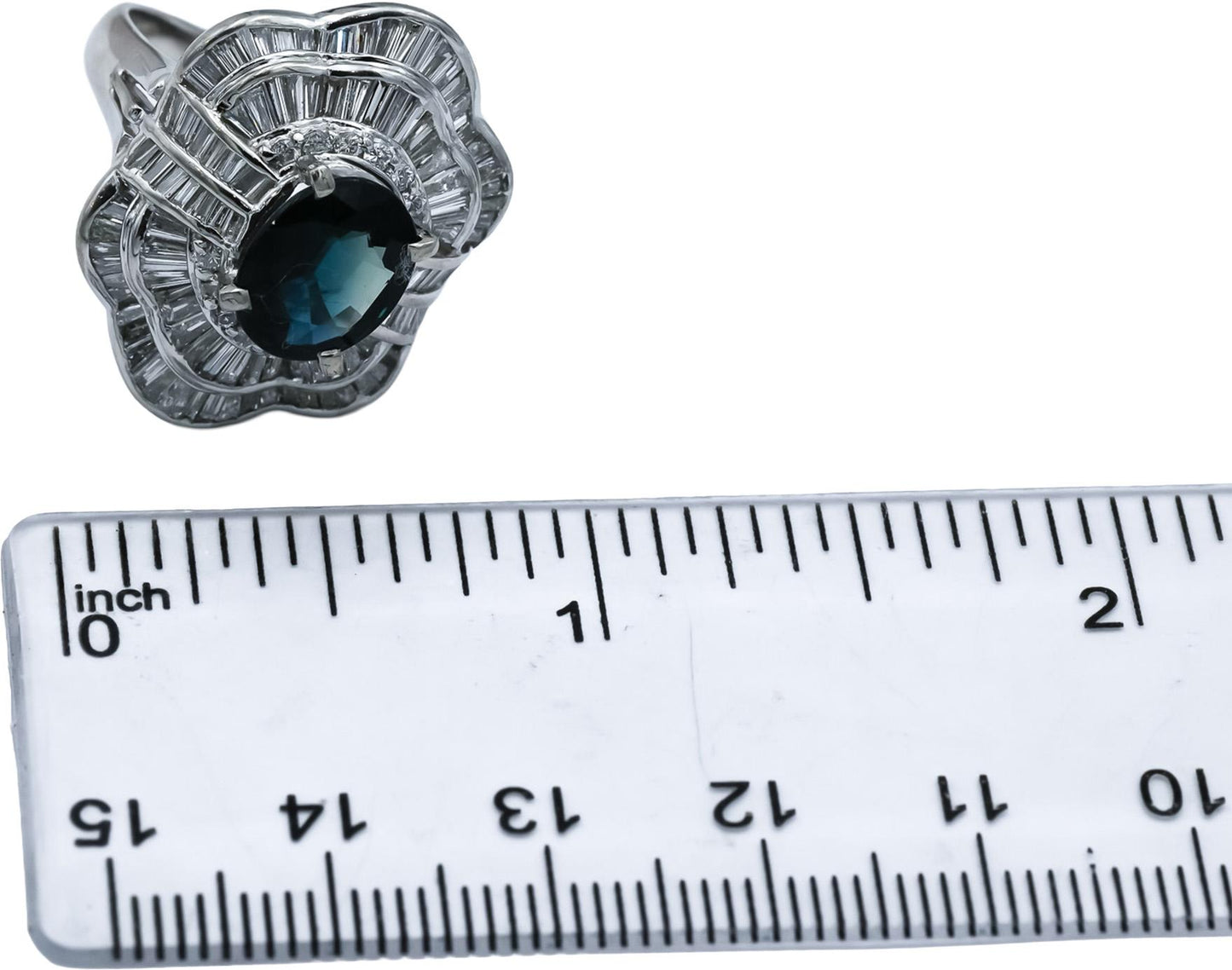 Platinum VS Diamond and Sapphire Cocktail Ring 3.87CT Size 6