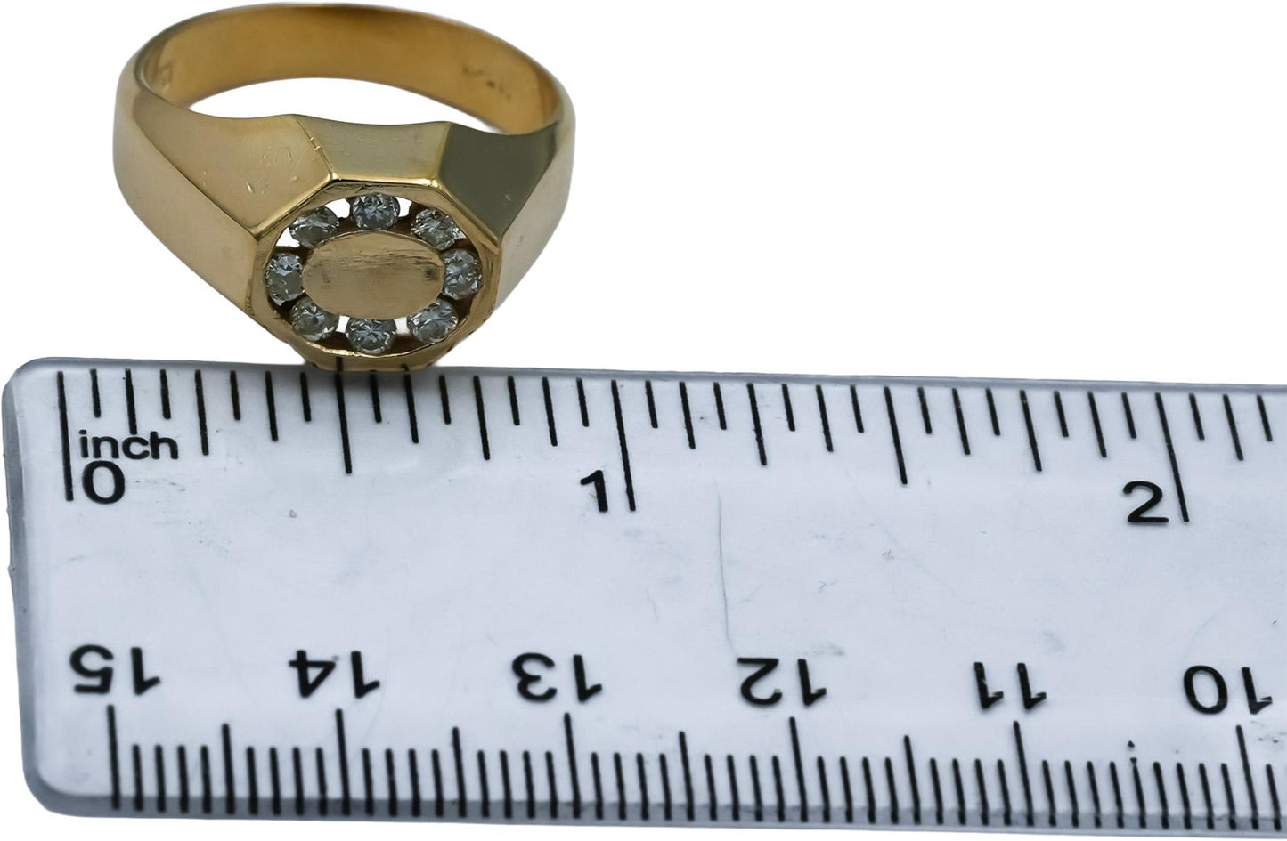 14k Yellow Gold Round Diamond Men's Ring 0.33CT Size 9