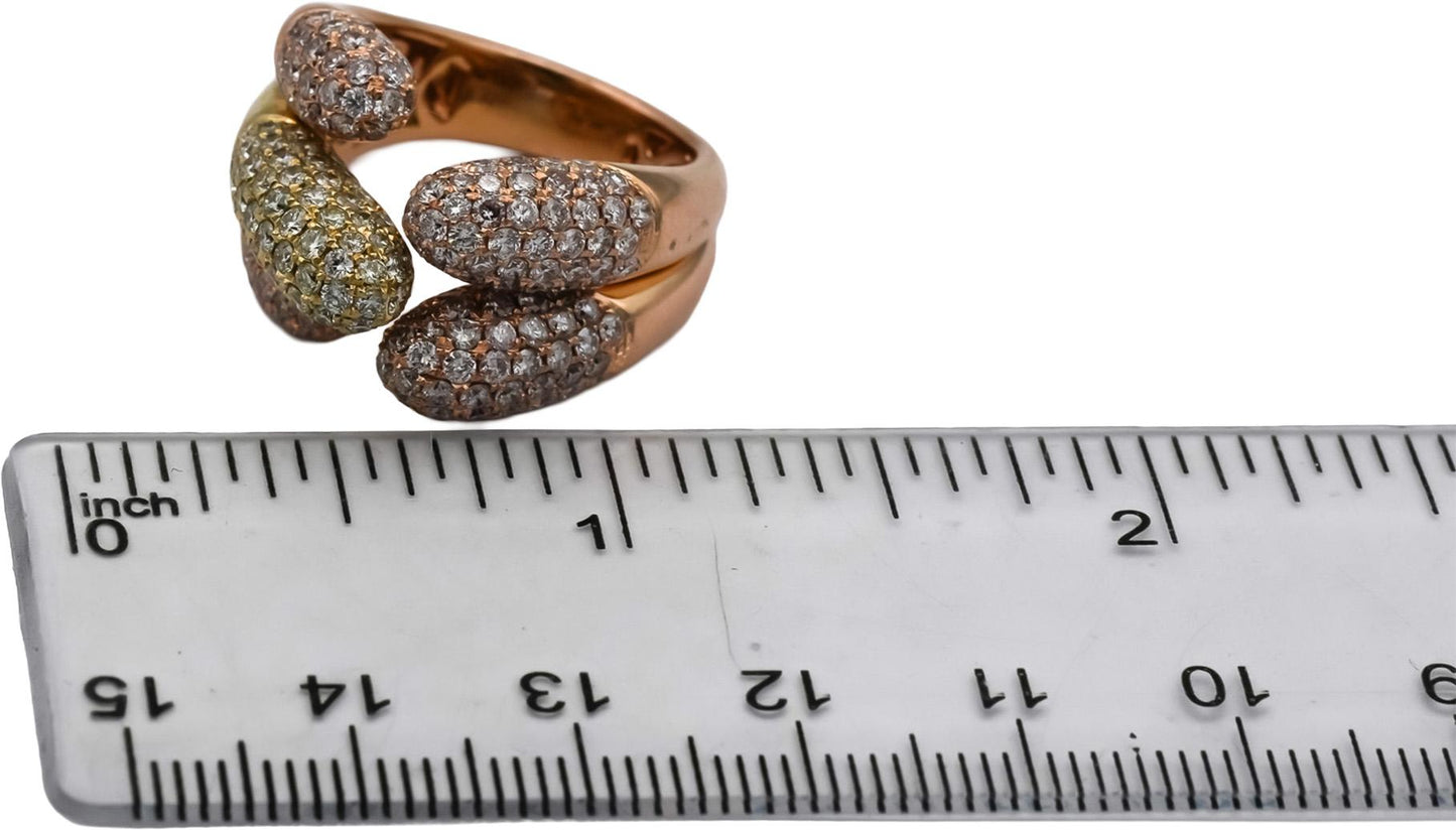 14k Rose Gold VS Round Diamond Cluster Statement Ring 3.0CT Size 6.75