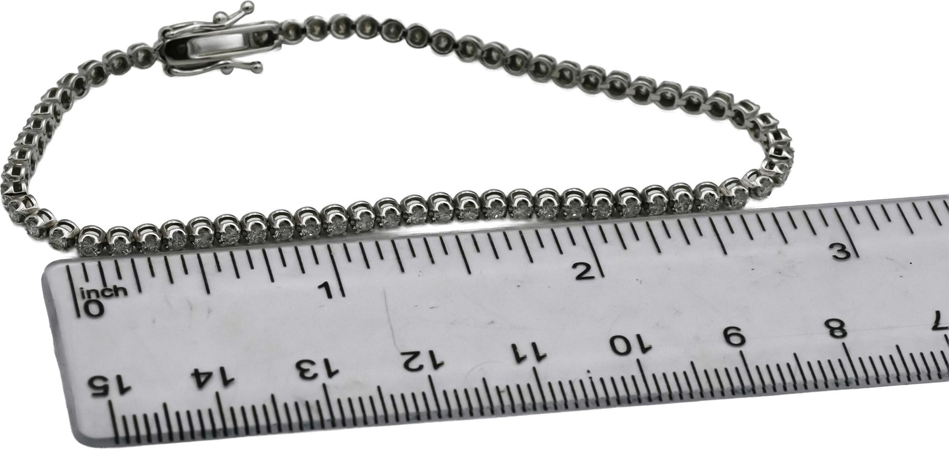 14k White Gold Round Diamond Tennis Bracelet 1.75CT 67 Pieces