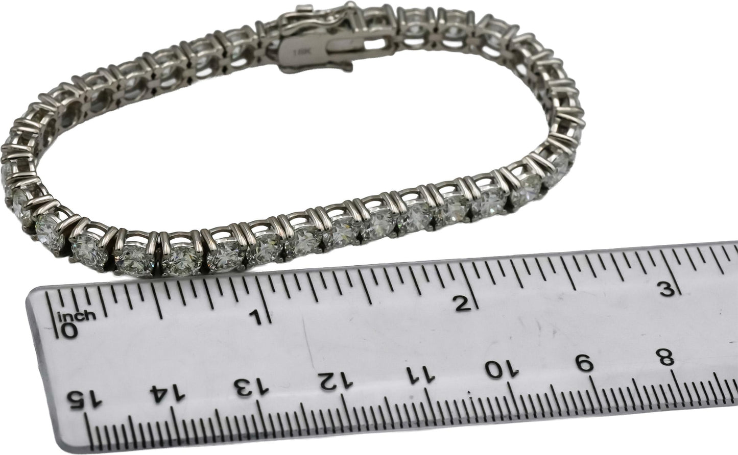GIA 18k White Gold VS1-SI1/D-H Diamond Tennis Bracelet 13.94CT 34 Stones