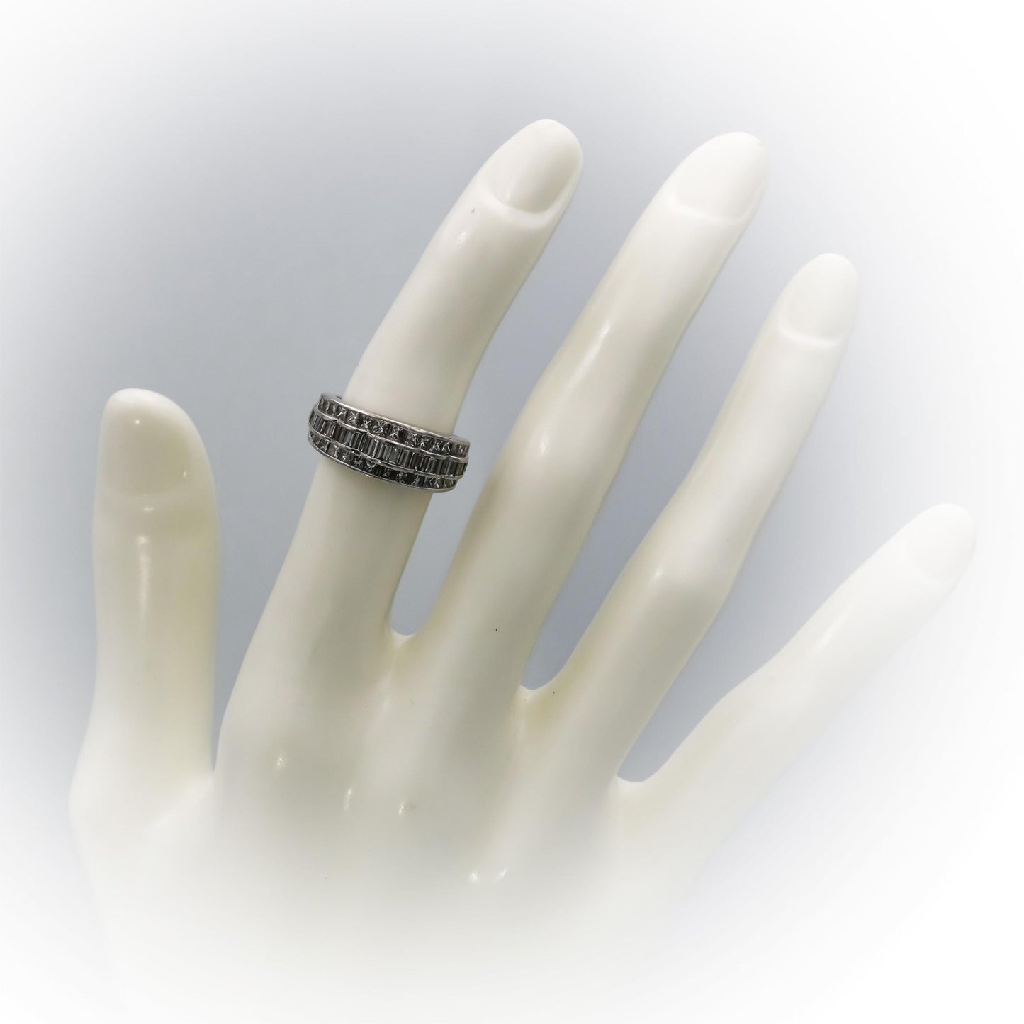 Platinum VS Princess and Baguette Diamond Ring 2.0CT Size 5.25