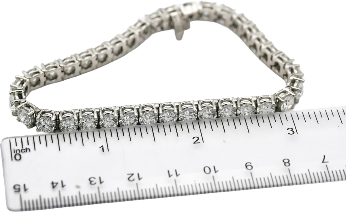 GIA Certified 14k White Gold VS1-VS2/E-F Natural Diamond Tennis Bracelet 18.96CT