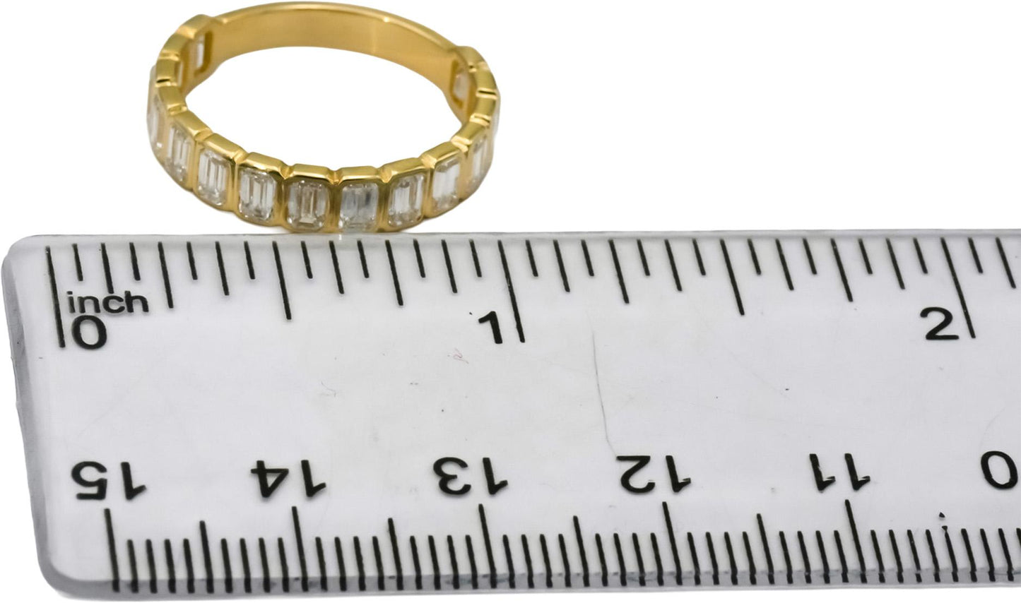 14k Yellow Gold VS Emerald Cut Diamond Band Ring 1.62CT Size 6.25