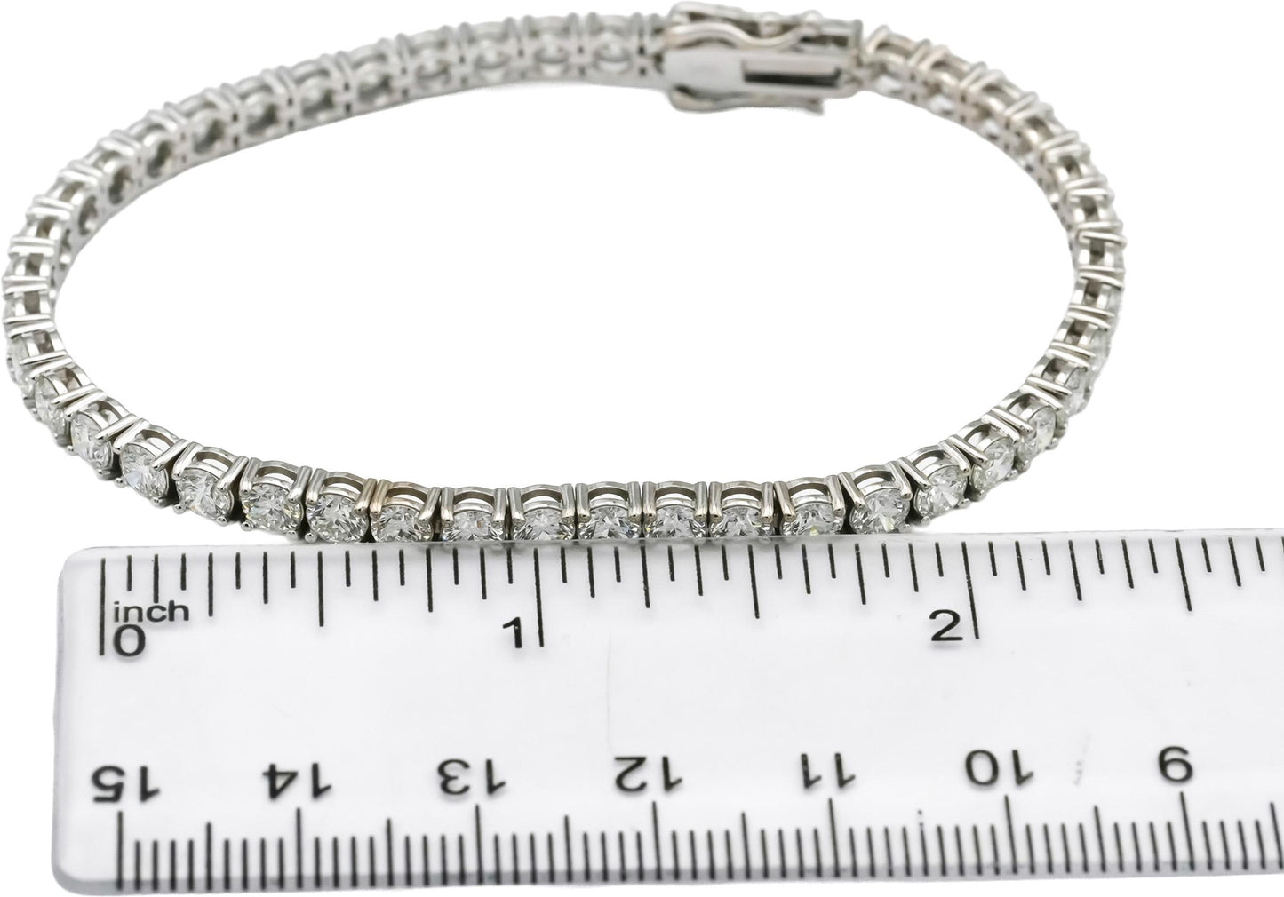 14k White Gold VS Round Diamond Tennis Bracelet 7.82CT