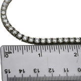 14k White Gold VS Round Lab-Grown Diamond Tennis Necklace 27.15CT