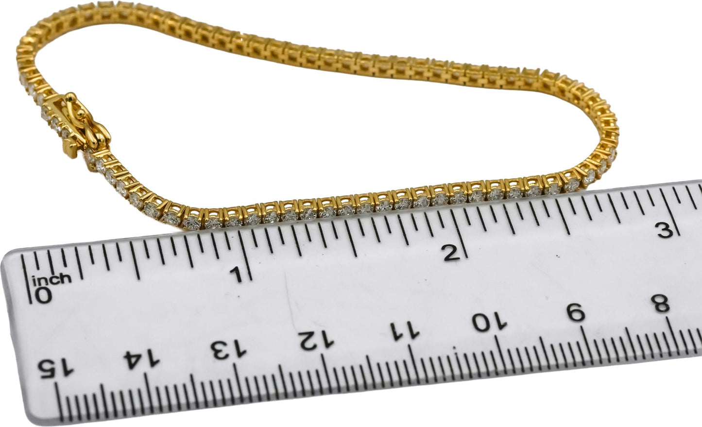 14k Yellow Gold VS Round Diamond Tennis Bracelet 2.67CT