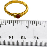 DAVID YURMAN 18k Yellow Gold Coral Stacking Band Ring Size 7