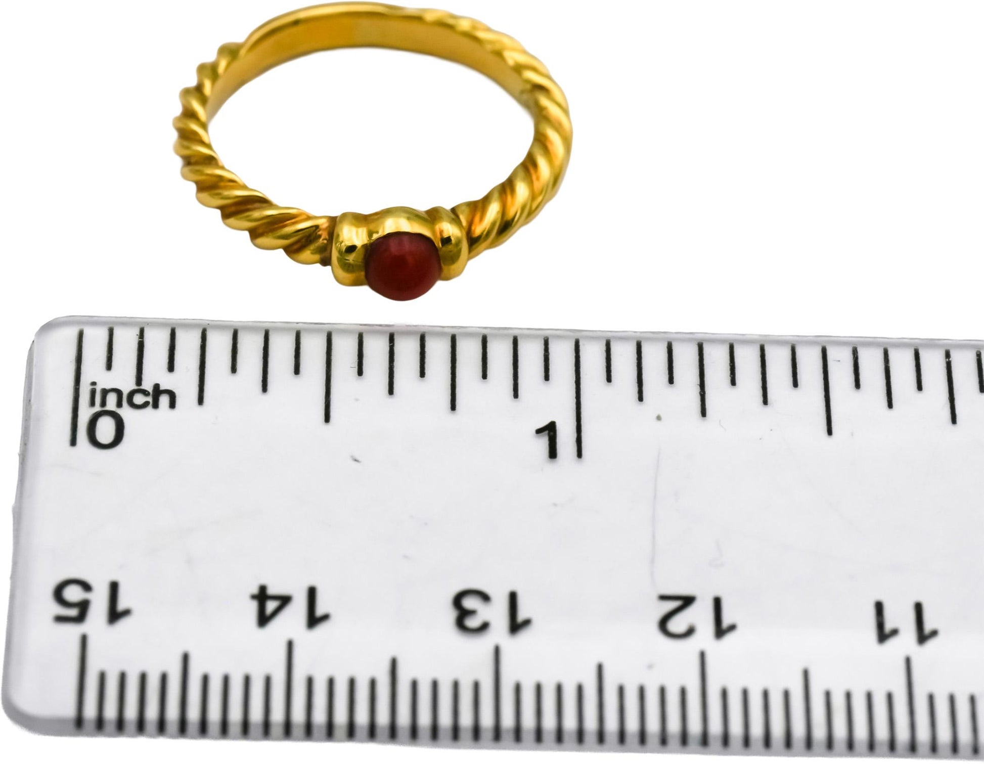 DAVID YURMAN 18k Yellow Gold Coral Stacking Ring Size 7