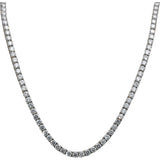 14k White Gold VS Round Lab-Grown Diamond Tennis Necklace 37.28CT