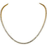 14k Yellow Gold VS Round Lab-Grown Diamond Tennis Necklace 10.10CT