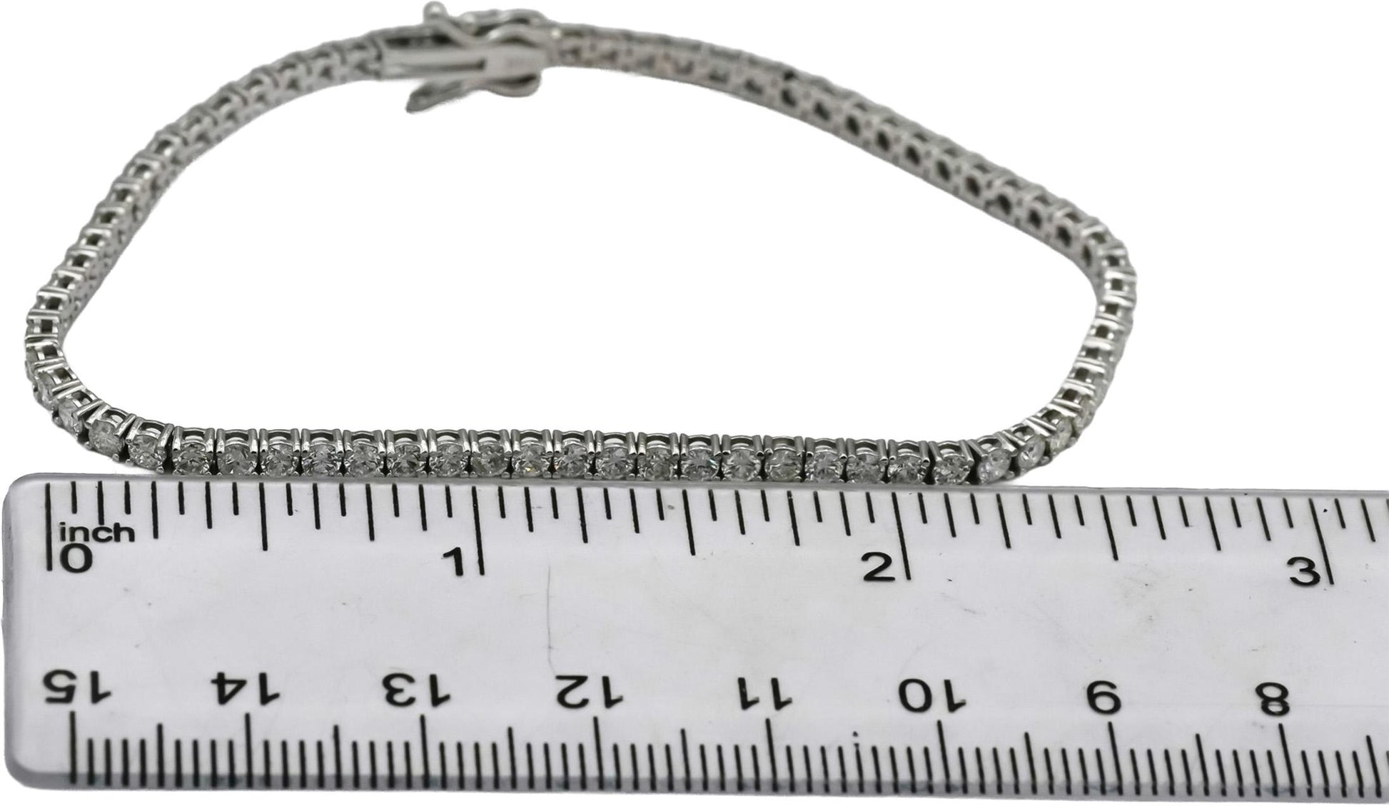14k White Gold VS Round Natural Diamond Tennis Bracelet 3.45CT