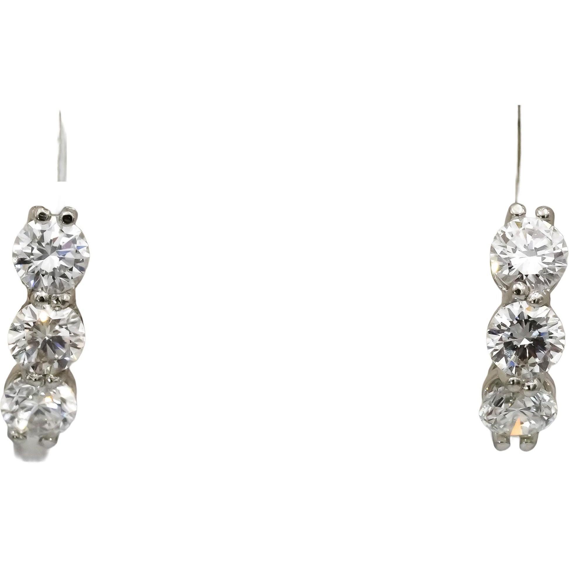 Platinum VS Round Lab-Grown Diamond Huggie Earrings 1.67CT