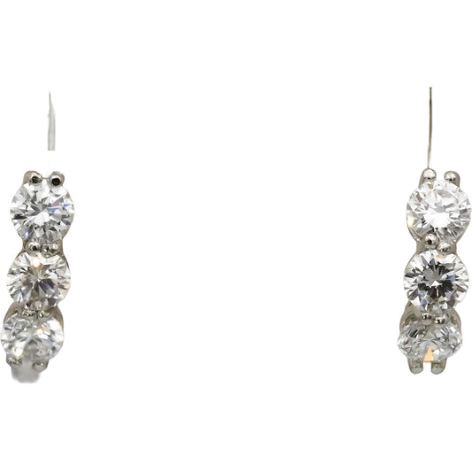 Platinum VS Round Lab-Grown Diamond Huggie Earrings 1.67CT