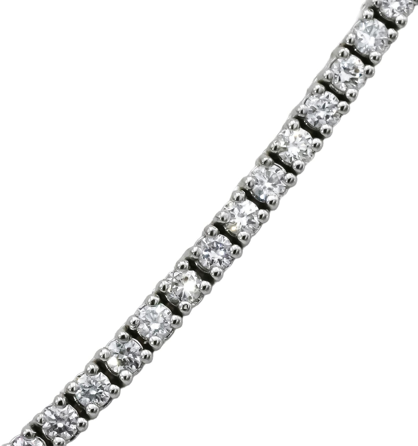 14k White Gold VS Round Natural Diamond Tennis Necklace 5.16CT