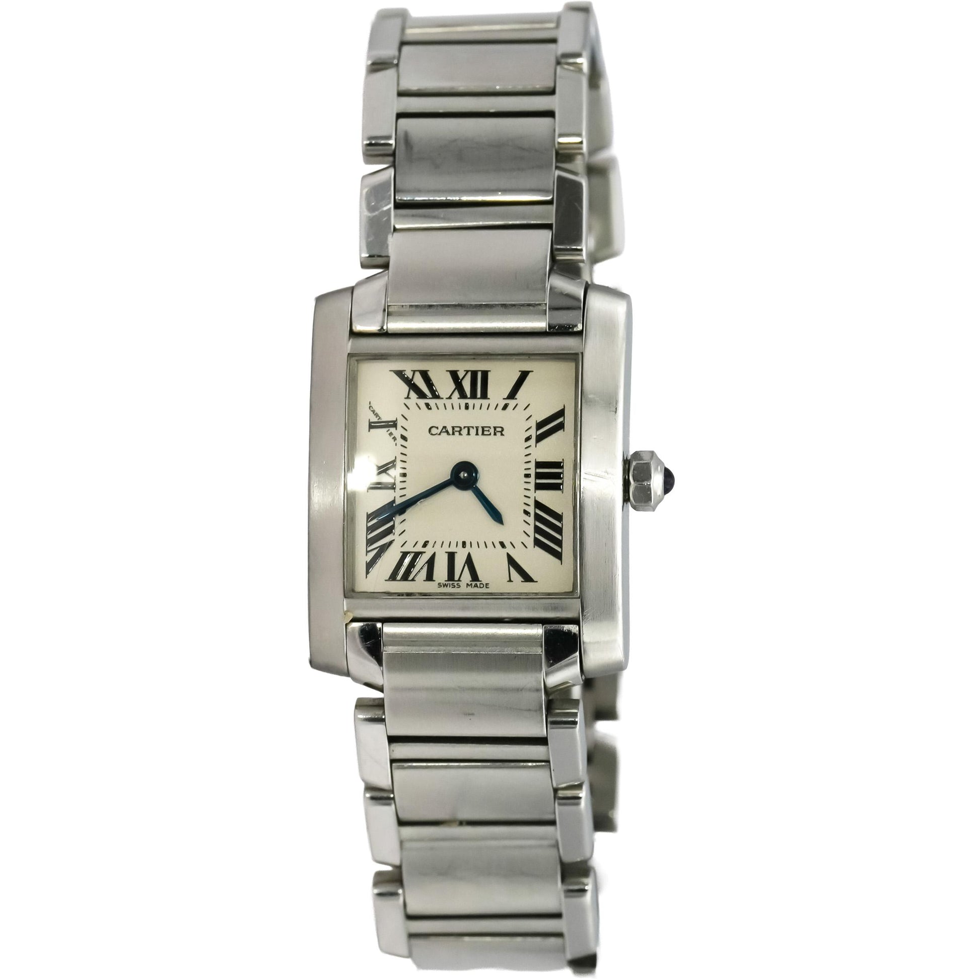 CARTIER Stainless Steel Tank Francaise Quartz Watch Ref 2384