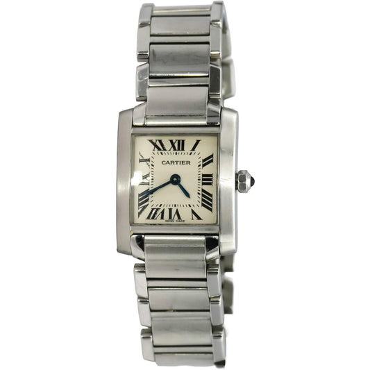 CARTIER Stainless Steel Tank Francaise Quartz Watch Ref 2384