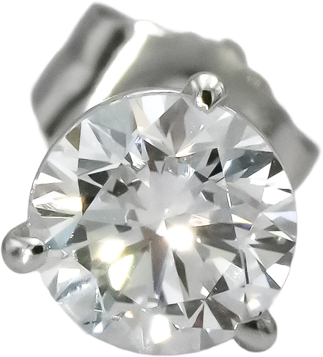 14k White Gold VS Round Lab-Grown Diamond Stud Earrings 1.03CT
