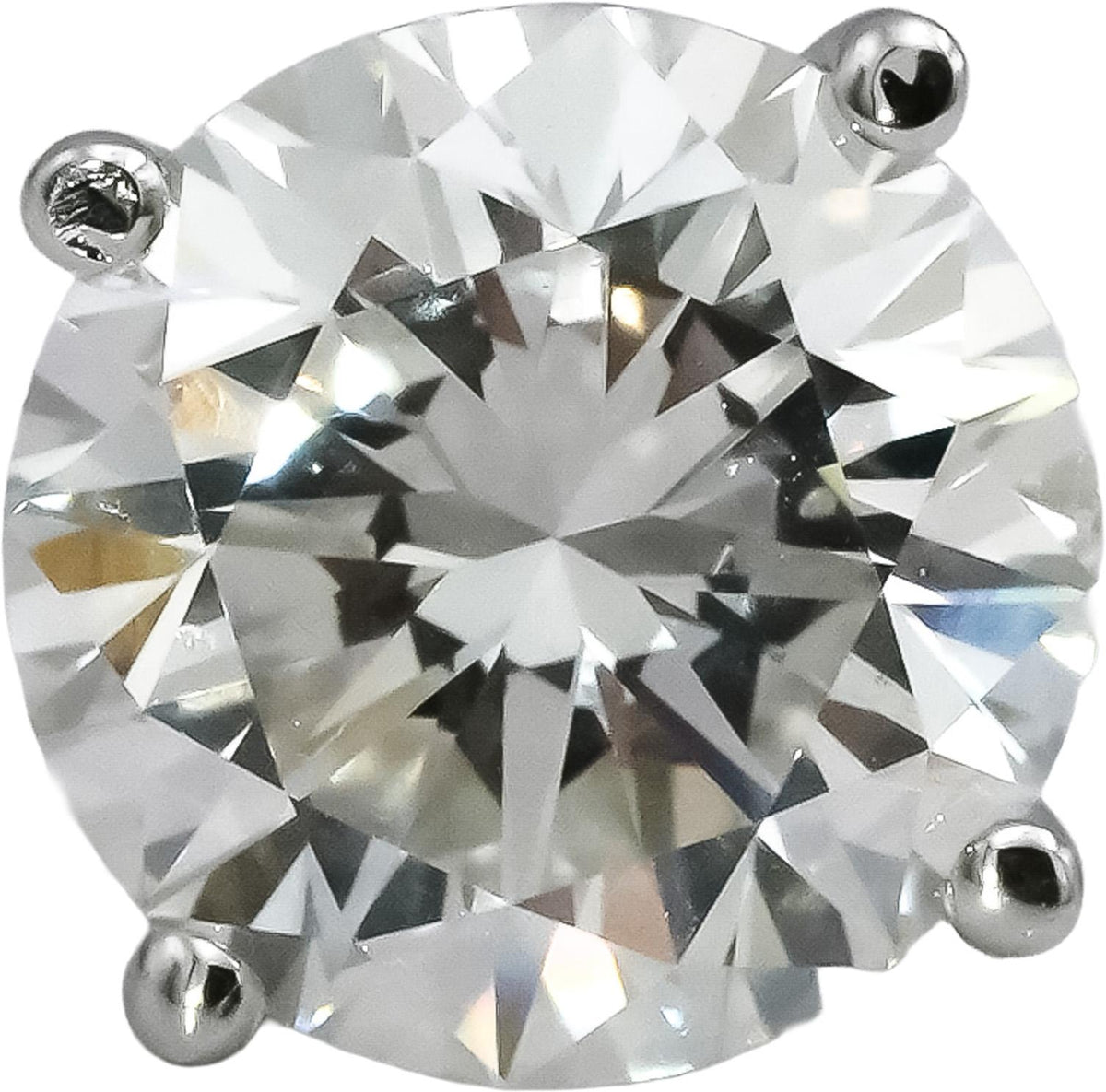 14k White Gold VS Round Lab-Grown Diamond Martini Stud Earrings 4.09CT