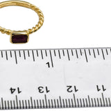 EFFY 14k Yellow Gold Emerald Cut Ruby Solitaire Ring 0.50CT Size 6.75