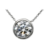 14k White Gold VS Round Lab-Grown Diamond Solitaire Pendant Necklace 2.51CT