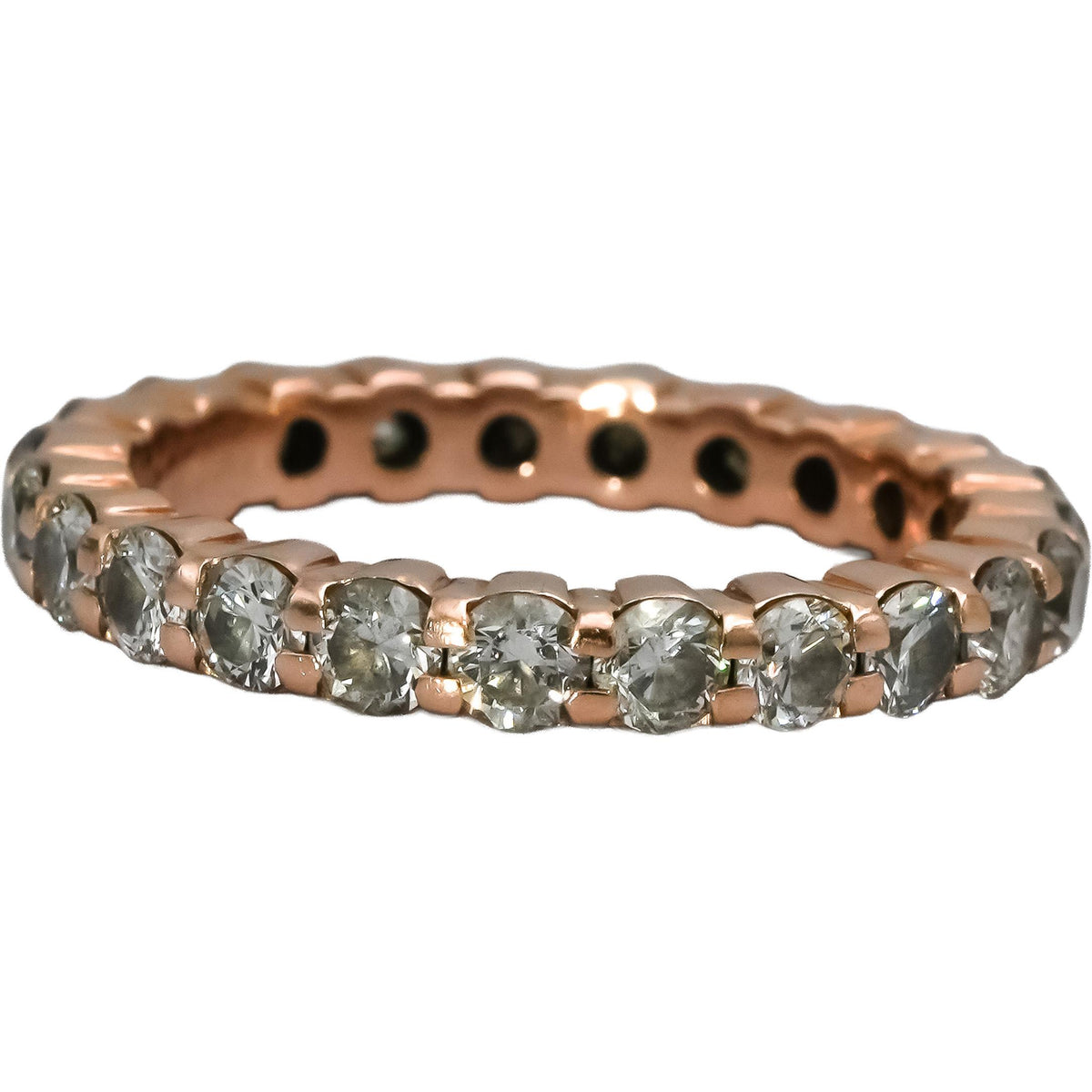 14k Rose Gold Round Natural Diamond Eternity Band Ring 2.50CT Size 8